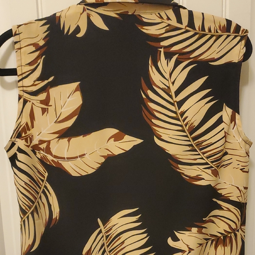 Cupshe Black and Tan Leaf Print Sundress Size M. - Picture 8 of 12